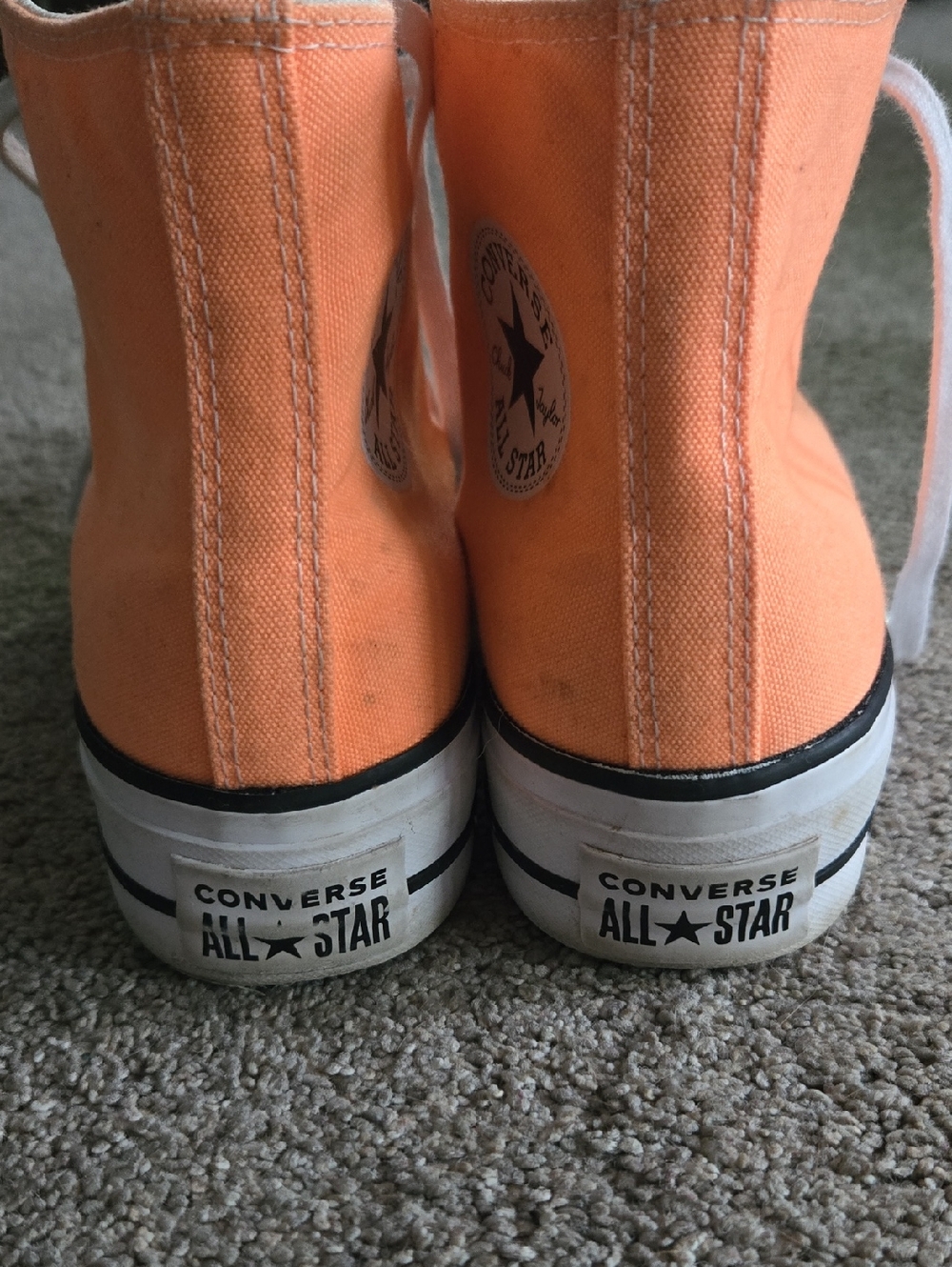 Orange Converse High-Top Chuck Taylor Platform Sneakers - Picture 4 of 5